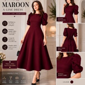 Timeless High-Neck Puff Sleeve Flare Dress