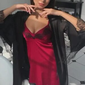 Ruby Nights Satin Loungewear Set