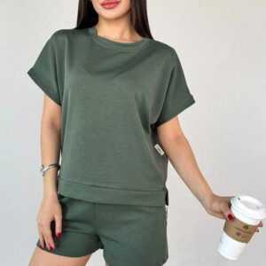 Casual Two-Piece Top & Shorts Set