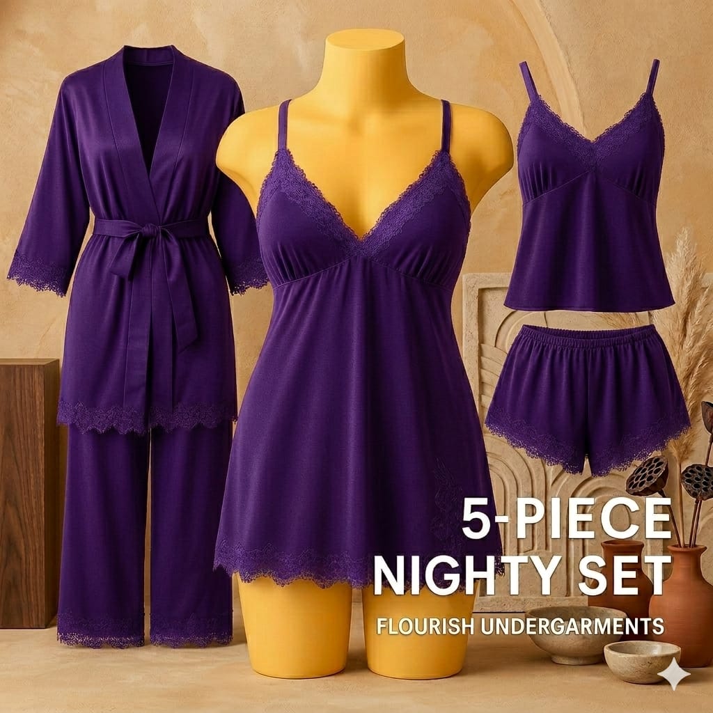 5-PIECE NIGHTY SET" in a bold, white sans-serif font - Image 5