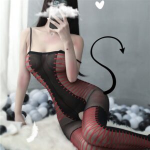 Red & Black Full Body Stockings