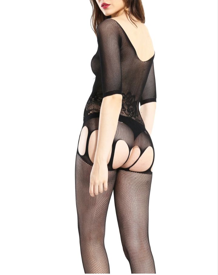 The Bodysuit Features A Variety Of Mesh Textures-06 - Image 4